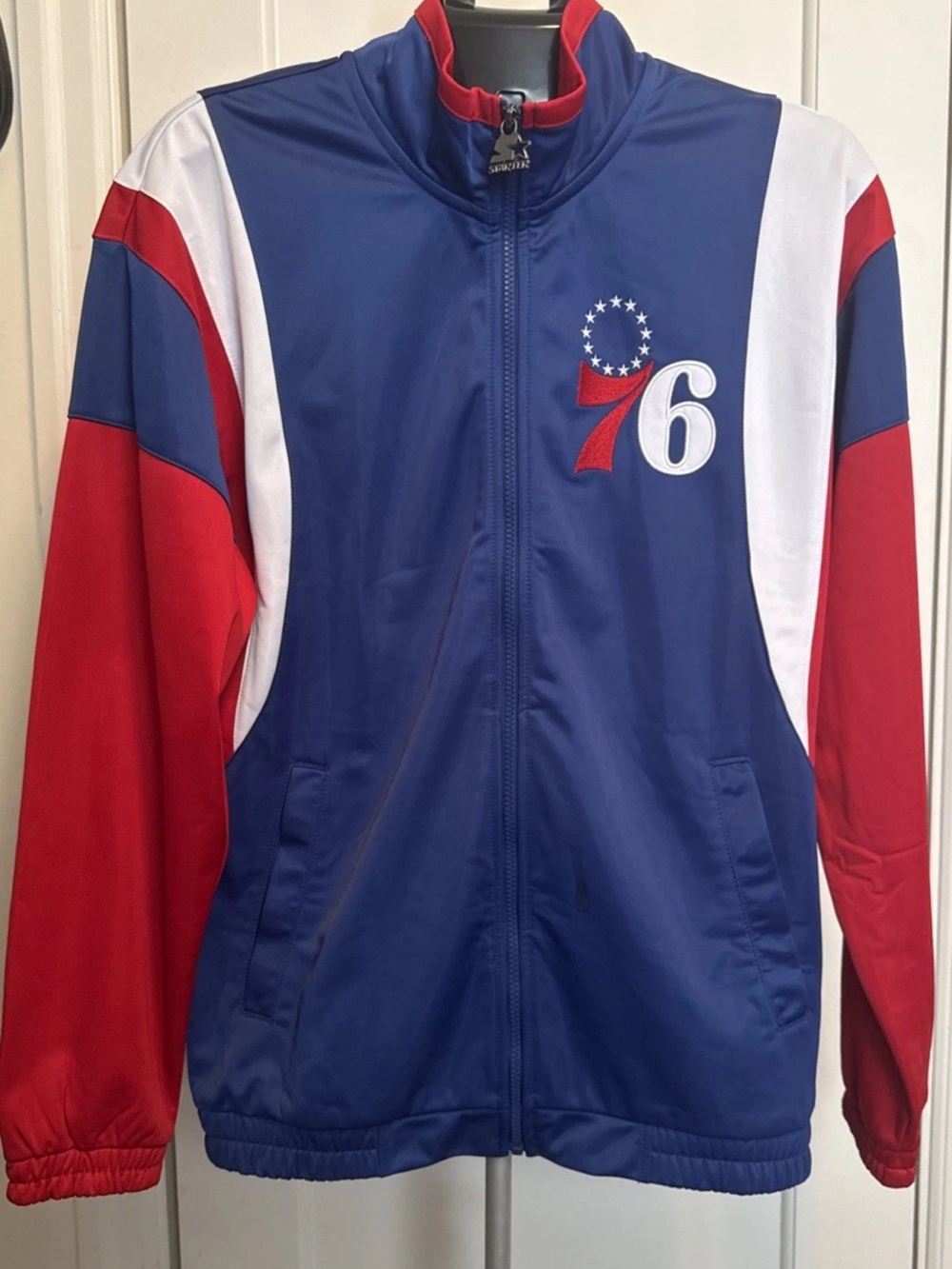 Starter Philadelphia 76ers Track Jacket Small S NBA Basketball Full Zip Blue R